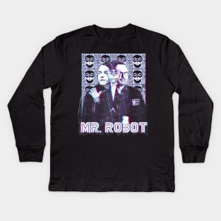 Mr Robot Glitch Kids Long Sleeve T-Shirt